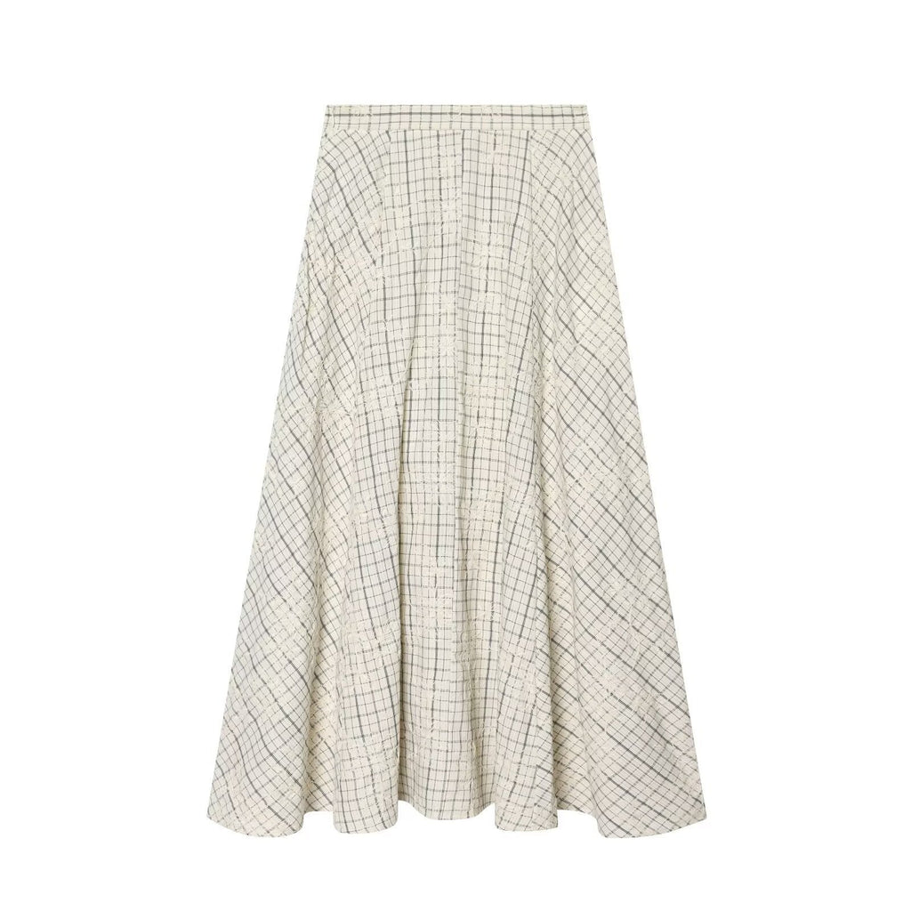 Damen Maxirock mit elegantem Karomuster und fließendem Schnitt EB