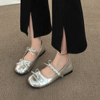 Damen Ballerina-Schuhe mit verspieltem Riemchen und elastischer Passform EB