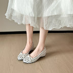 Damen Ballerinas mit verspieltem Punktedesign und elegantem Schleifchen EB