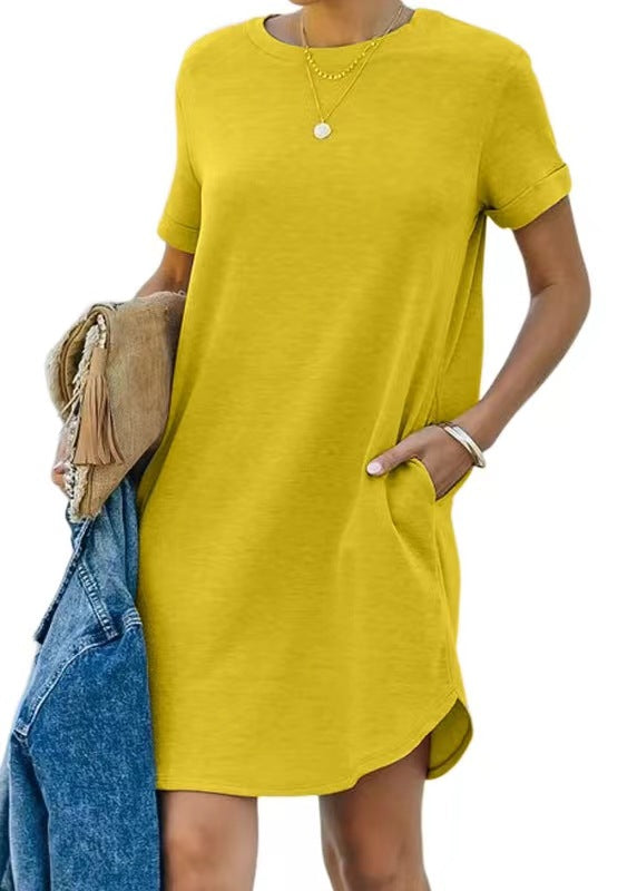 Damen Casual Kleid mit praktischen Taschen EB