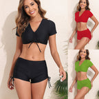 Damen sportliches Crop-Top und Shorts-Set EB