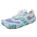 Damen vielseitige Aqua-Schuhe mit atmungsaktivem Netzmuster und rutschfester Sohle EB