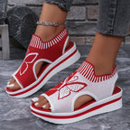 Damen bequeme Freizeit-Sandalen mit atmungsaktivem Netzdesign und floralem Akzent EB