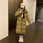 Damen Lange isolierte Winterjacke mit Kapuze und zusätzlichen Innentaschen EB