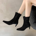 Damen Ankle-Boots mit spitzem Absatz und elegantem Reißverschluss EB