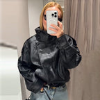 Damen elegante und voluminöse jacke mit Stehkragen EB