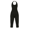Damen körperbetonter Jumpsuit mit tiefem Rückenausschnitt und reinem Design EB