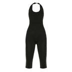 Damen körperbetonter Jumpsuit mit tiefem Rückenausschnitt und reinem Design EB
