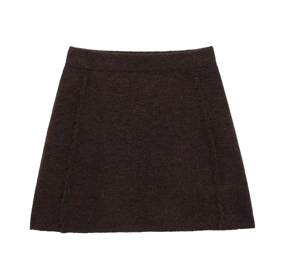 Damen eleganter, kurzer Strickrock mit hohem Bund und seitlichen Nähten EB