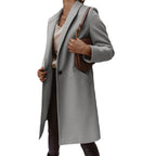 Damen Eleganter Wollmantel mit schmaler Silhouette und praktischen Taschen EB
