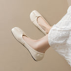 Damen Ballerina mit geschmeidigem Leder und elastischem Komfort EB