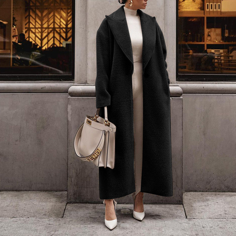Damen Eleganter und warmer Wollmantel mit modernem Schnitt EB