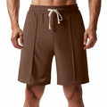 Kniekurze, entspannte Bermuda-Shorts für Herren mit Bügelfalte, elastischem Bund und Seitentaschen