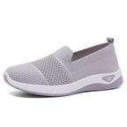 Damen Bequeme Slip-On Freizeitschuhe mit luftdurchlässigem Strickoberteil EB