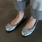 Damen Ballerina mit luxuriösem Blütenakzent EB