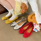 Damen Ballerinas mit schicker Schleifenverzierung und elegantem Metallfinish EB