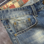 Herren Destroyed Denim-Shorts mit stylischen Rissen und Vintage-Details EB