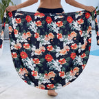 Damen eleganter Floral-Langrock mit seitlichem Schlitz EB