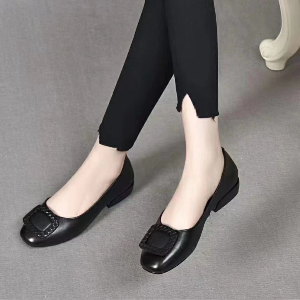 Damen Ballerinas mit modischer Schnallenverzierung EB