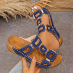 Damen Bequeme Riemchensandalen mit modischem Design und anatomisch gestaltetem Fußbett EB