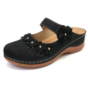 Damen bequeme Clogs mit floralem Dekor und ergonomischem Fußbett EB