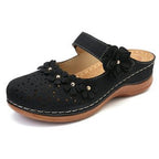 Damen bequeme Clogs mit floralem Dekor und ergonomischem Fußbett EB