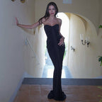 Damen Elegantes Maxi-Kleid mit raffiniertem Tailleneinsatz und Raffung EB