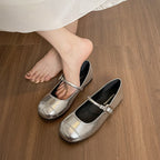 Damen Ballerinas mit modischer Schnallenapplikation EB