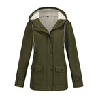 Damen nan wasserabweisender Parka mit Teddyfutter verstellbarer Kapuze und aufgesetzten Taschen EB