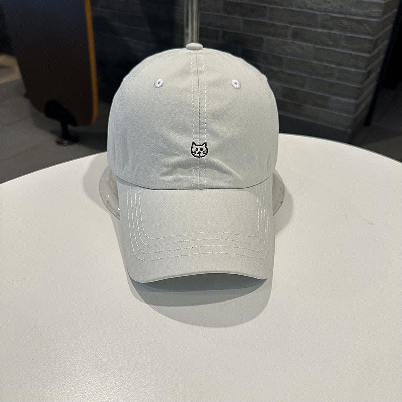 Damen Casual Baseballkappe mit Katzenstickerei