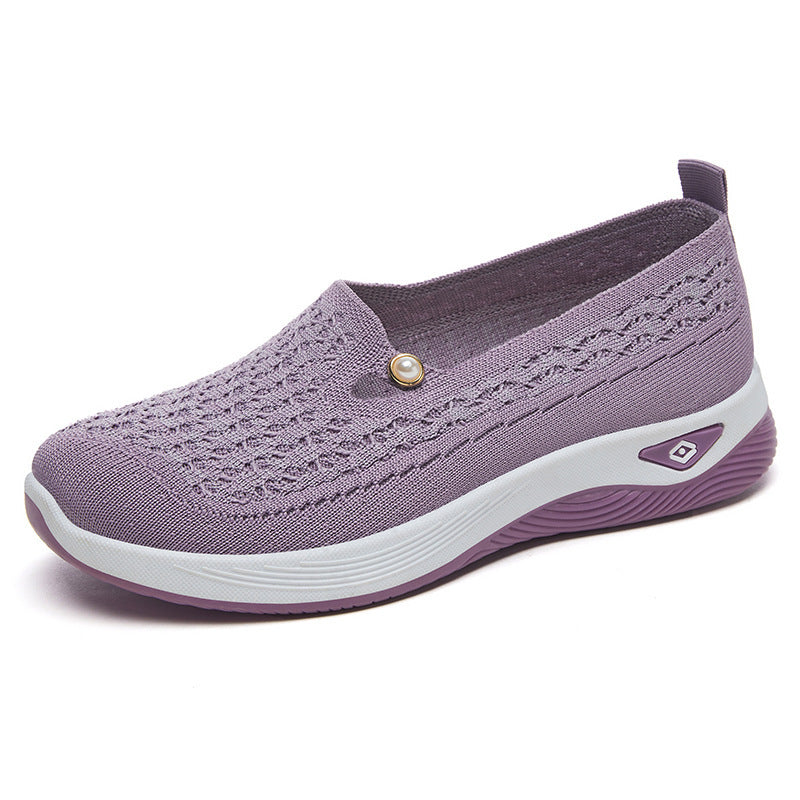 Damen Bequeme Slip-On Schuhe mit luftdurchlässigem Obermaterial und flexiblem Sohlendesign EB