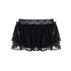 Damen verspielte Spitzen-Shorts mit Rüschendetails EB