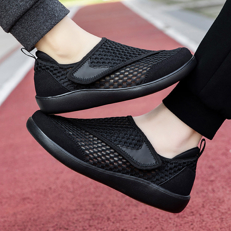 Unisex nan atmungsaktiver Netz-Slipper mit verstellbarem Klettverschluss und viskoelastischem Fußbett EB