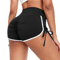 Damen Sportliche High-Waist Shorts mit seitlichem Rüschendetail EB
