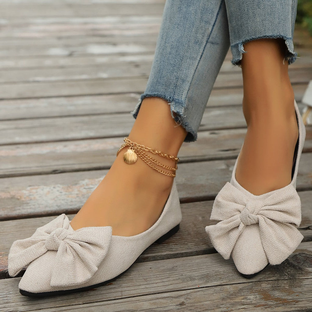 Damen Ballerinas mit modischem Schleifen-Design EB