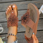 Damen Bequeme und modische Blumensandalen EB