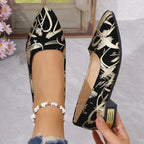 Damen Elegante Ballerinas mit extravaganten Goldakzenten EB