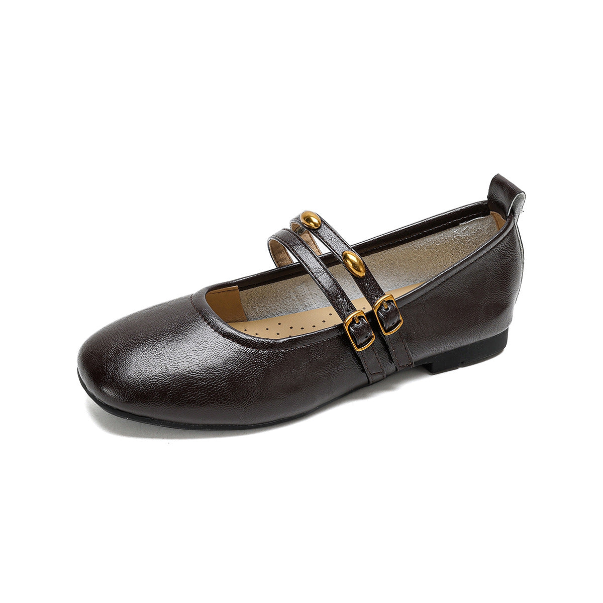 Damen Ballerinas mit eleganten doppelten Riemen und praktischen Schnallen EB