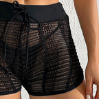 Atmungsaktive Damen-Mesh-Badeshorts mit verstellbarem Bund