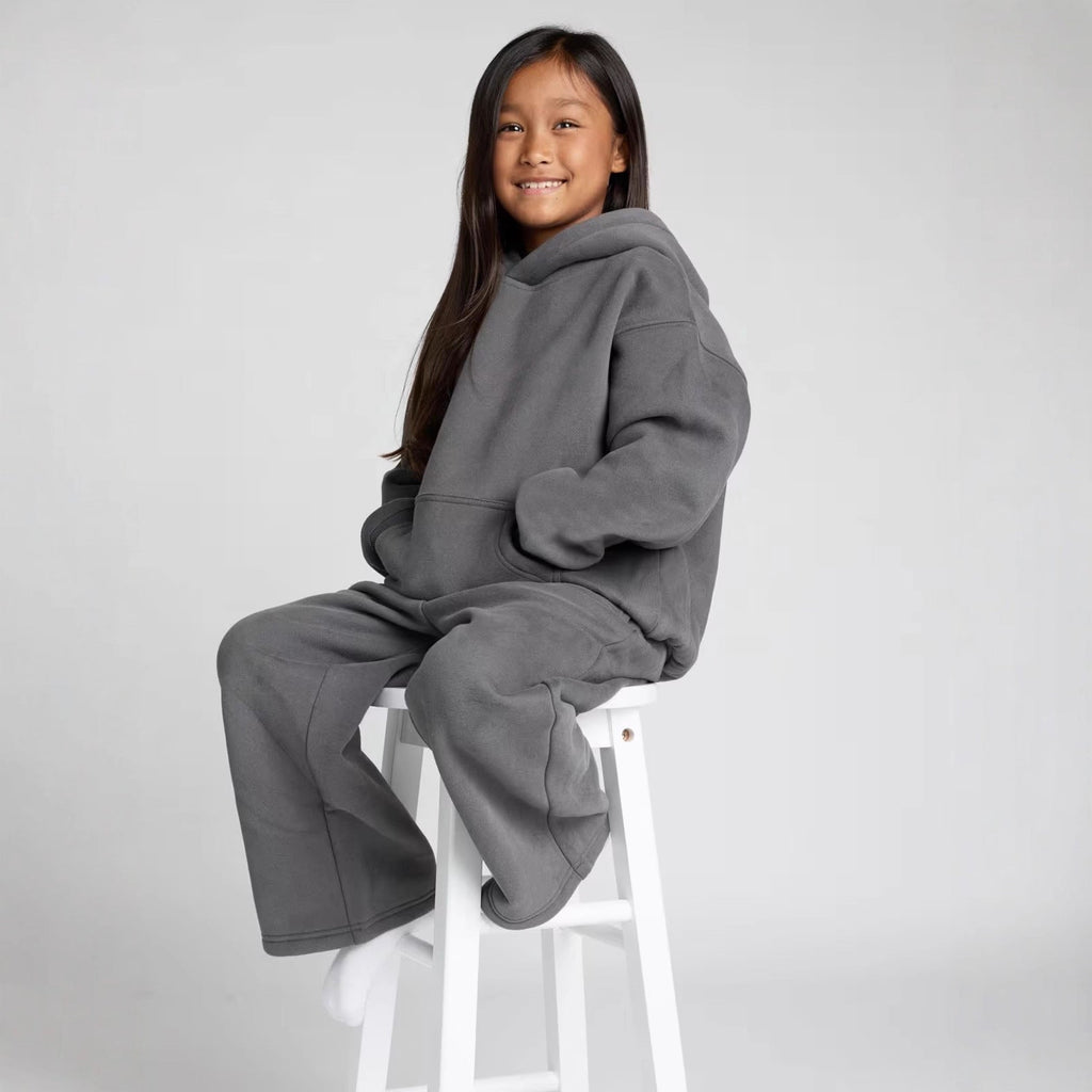 Damen lässiger Fleece-Jumpsuit mit geräumiger Kapuze und praktischen Taschen EB