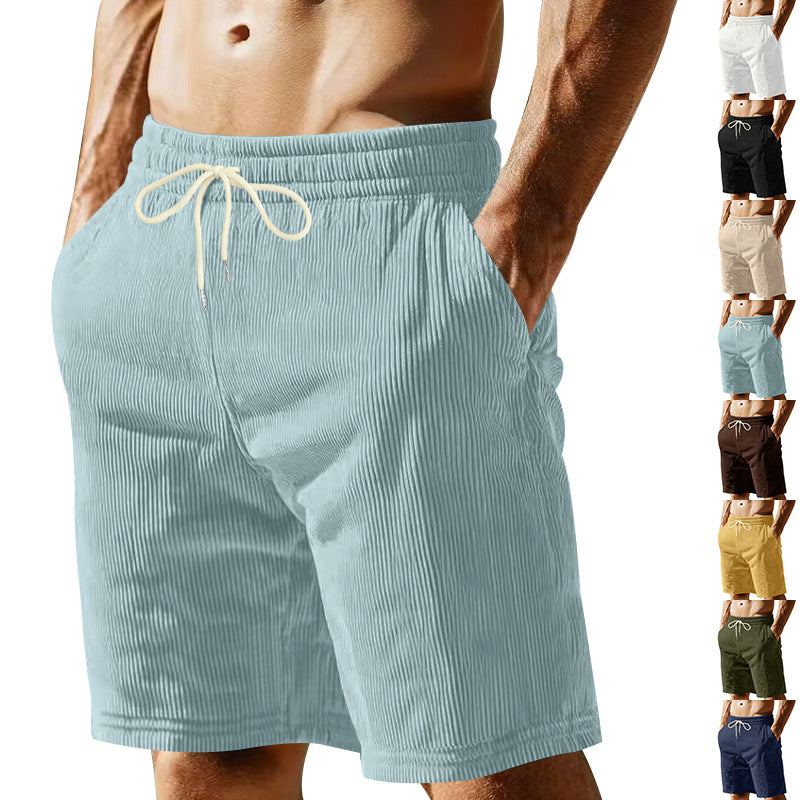 Herren-Bermudashorts mit elastischem Bund und Kordelzug