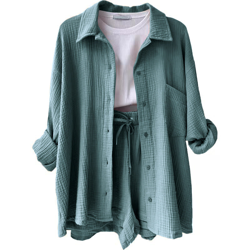 Lässiges Oversized-Shirt und Shorts-Set für Damen