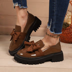 Damen Loafers mit elegantem Schleifen-Design und rutschfester Sohle EB