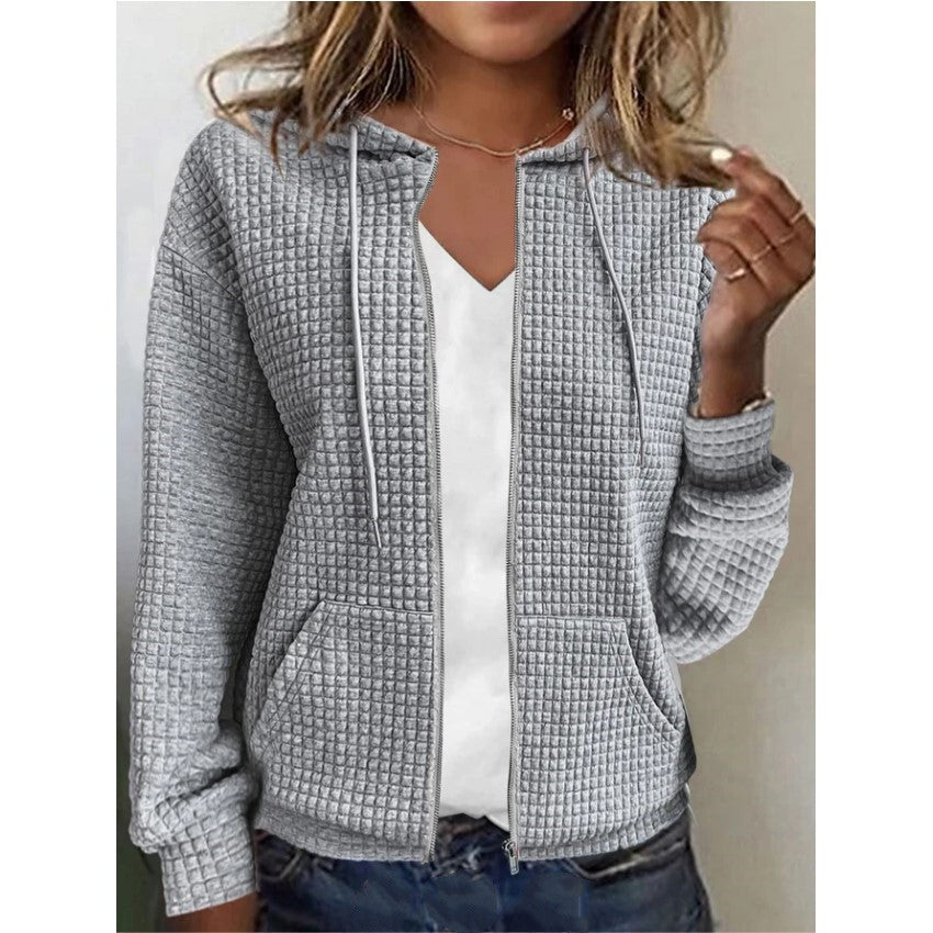 Damen Fleecejacke mit Strukturiertem Waffelmuster EB