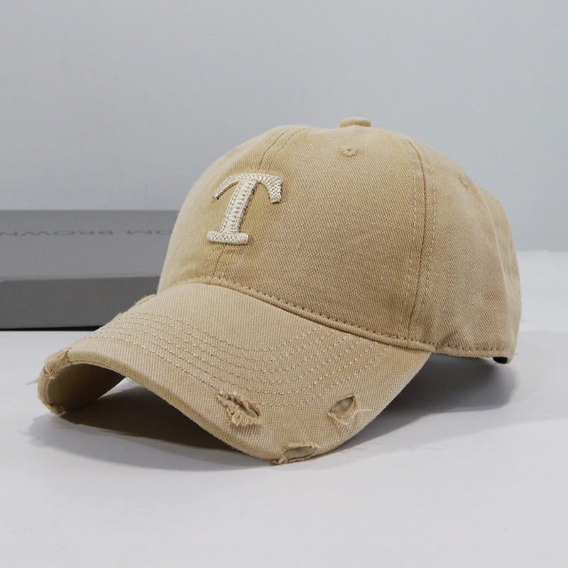 Herren-Denim-Cap mit Distressed-Optik