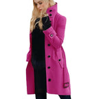 Damen eleganter Trenchcoat mit hohem Kragen EB