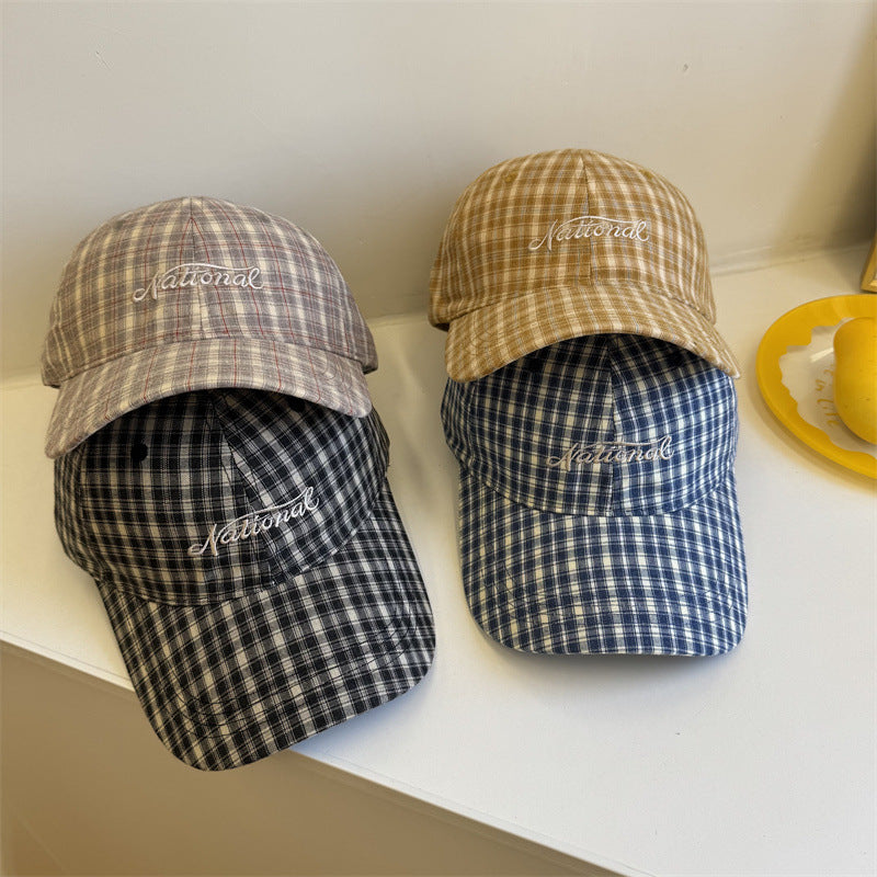 Karierte Baumwoll-Baseballcap für Herren