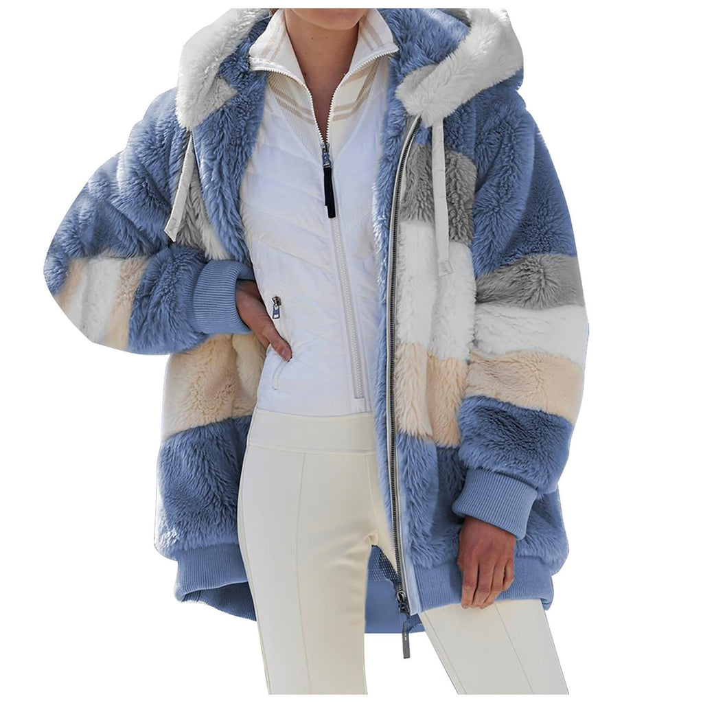 Damen Fleecejacke mit modernen Farbblöcken und praktischen Taschen EB