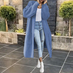 Damen Großer Strickmantel mit tiefen Taschen und lässigem Schnitt EB