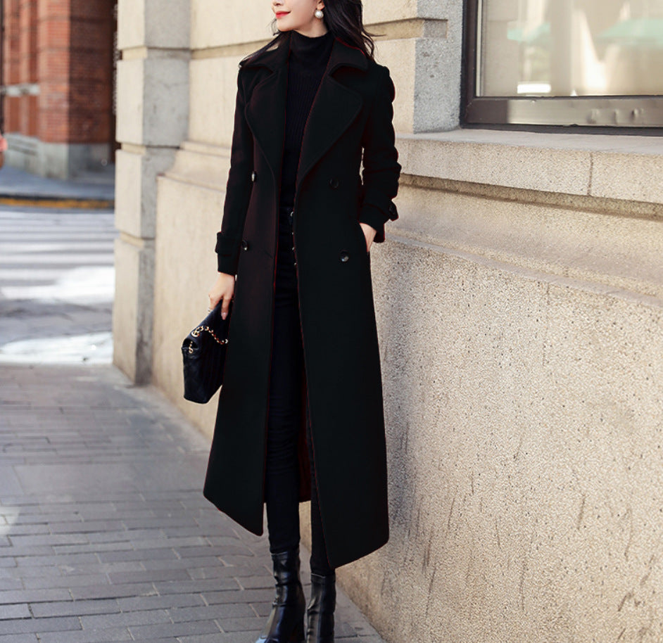 Damen eleganter Trenchcoat mit doppelter Knopfreihe und praktischem Schnitt EB